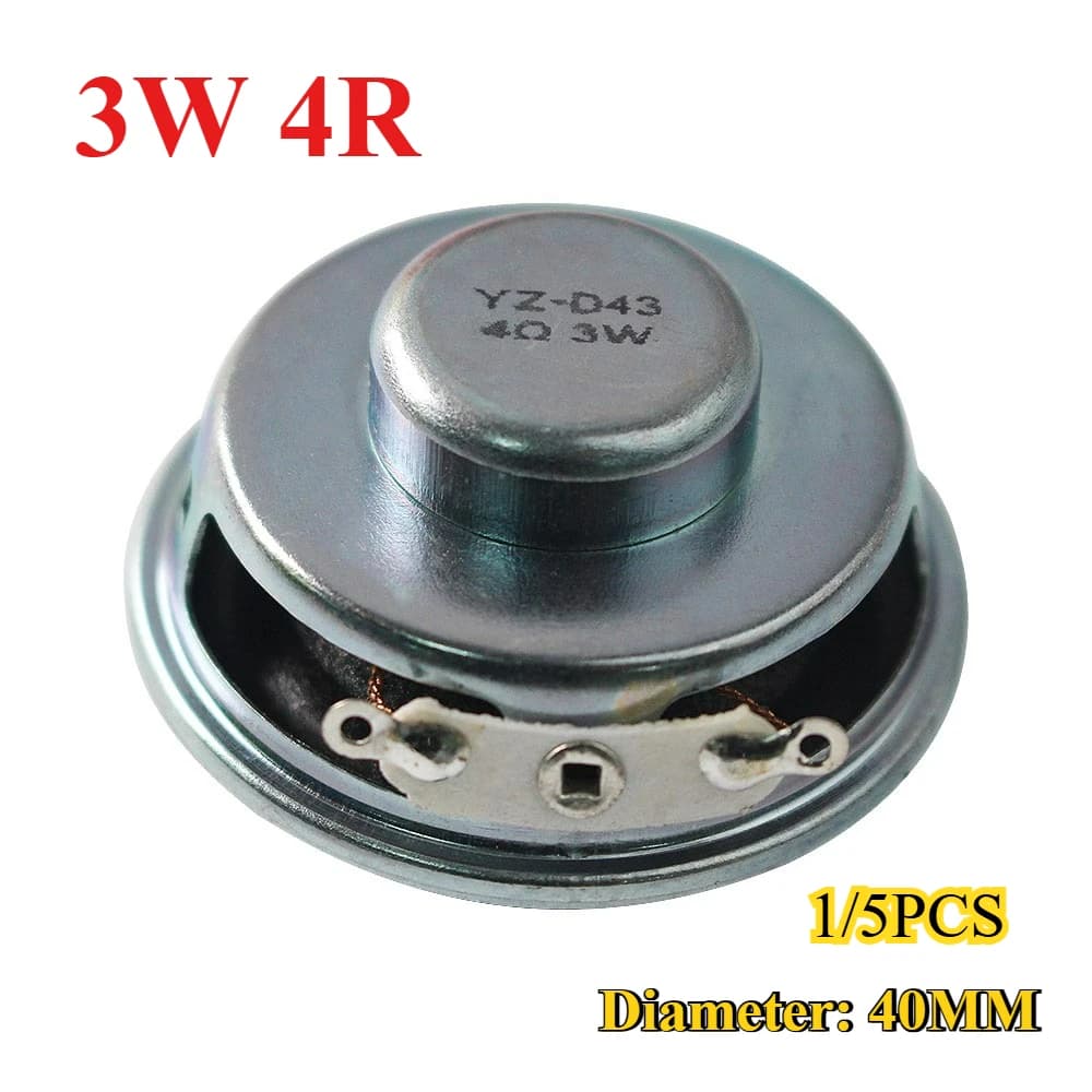 1-5 pcs 3 W 4R Mini Speaker Horn Diameter 40 MM Amplifier Rubber Gasket 3-Watt 4 Ohm Speaker for Arduino
