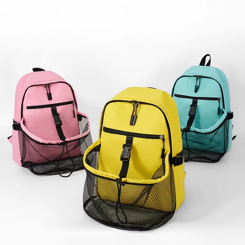 Basketball and Football Training Backpack Outdoor Sports Mesh Pocket Volleyball Bags Gym Bags Students Portable Backpacks with Drawstring