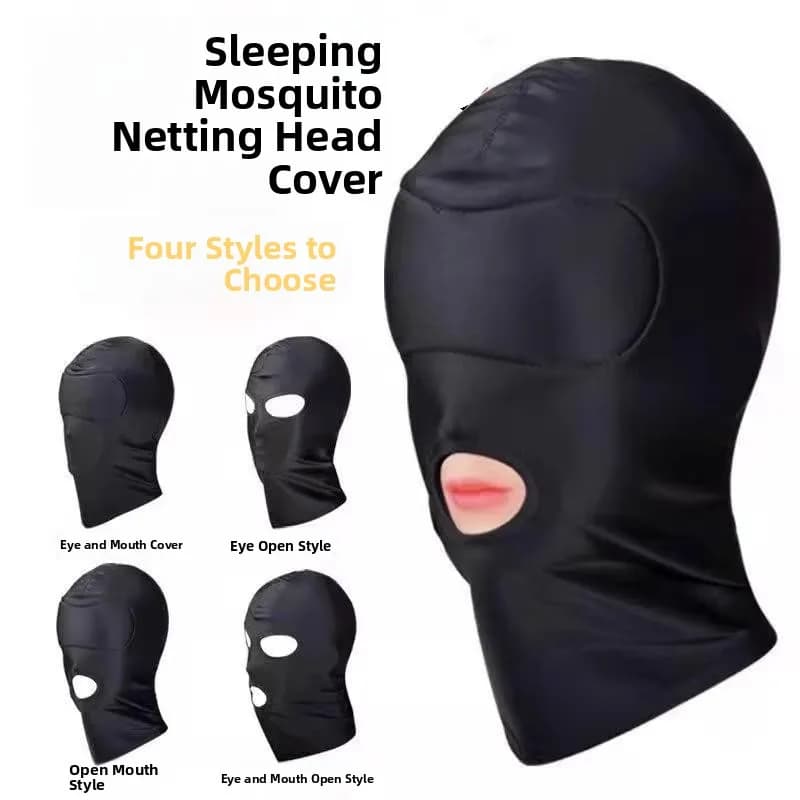 Unisex Sleep Mask Full Face Mosquito Proof Ice Silk Light Blocking Eye Cover Breathable Nose Opening Winter Sleepwear Set