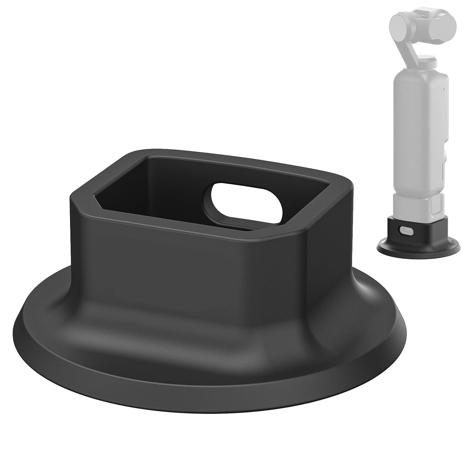 Base di Supporto in Silicone per DJI Pocket 4 e 3, Accessorio Antiscivolo Morbido e Stabile da 64mm, Supporto da Tavolo per Fotocamera, Nero