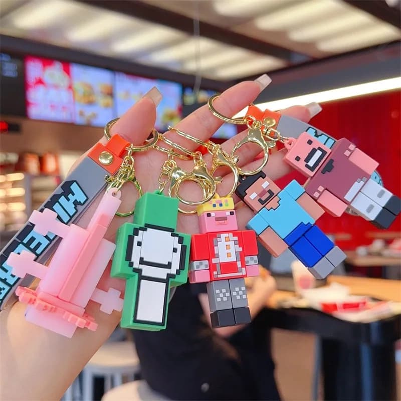 Portachiavi Minecraft 2026, Action Figure Orso, Modellino Giocattolo per Regali di Compleanno per Bambini