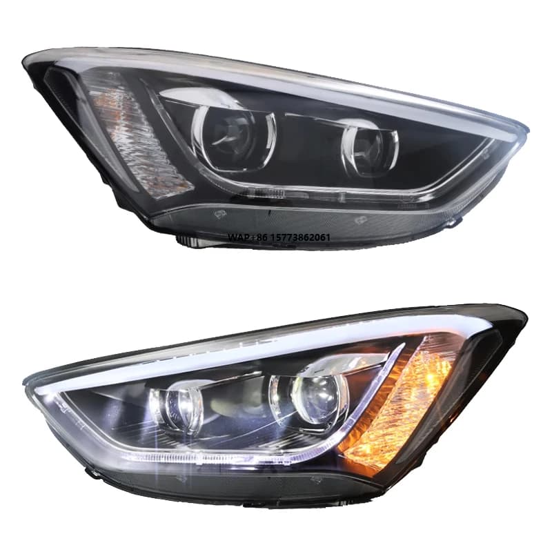 2 Pezzi per IX45 SantaFe Grand Santa Fe 2013-2016, Accessori Fari a LED, Aggiornamento Fari con Occhi Demoniaci LED