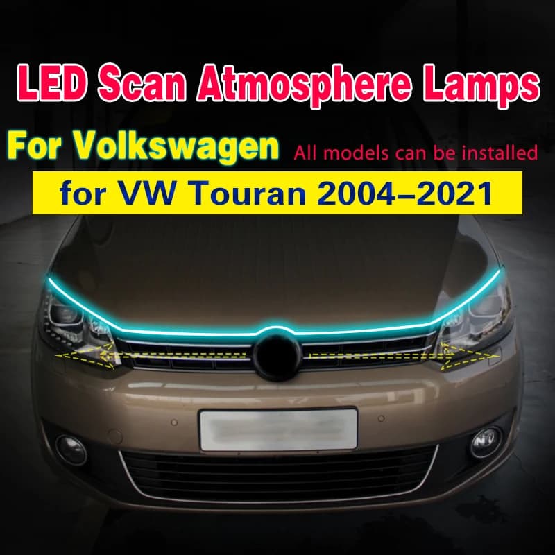 1 pz LED per VW Volkswagen Touran 2004-2021 luci di marcia diurna DRL 12 V con avvio di scansione striscia luminosa automatica universale impermeabile