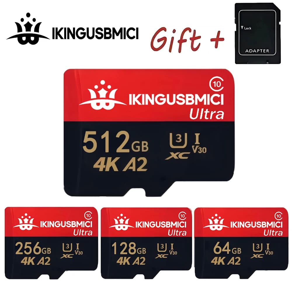 NEW Micro SD Memory Card 256GB 100MB/s Class10 U3 UHS-I 32 GB 64GB 512GB TF SDCard 4K HD For USBCard Reader Adapter Microsd