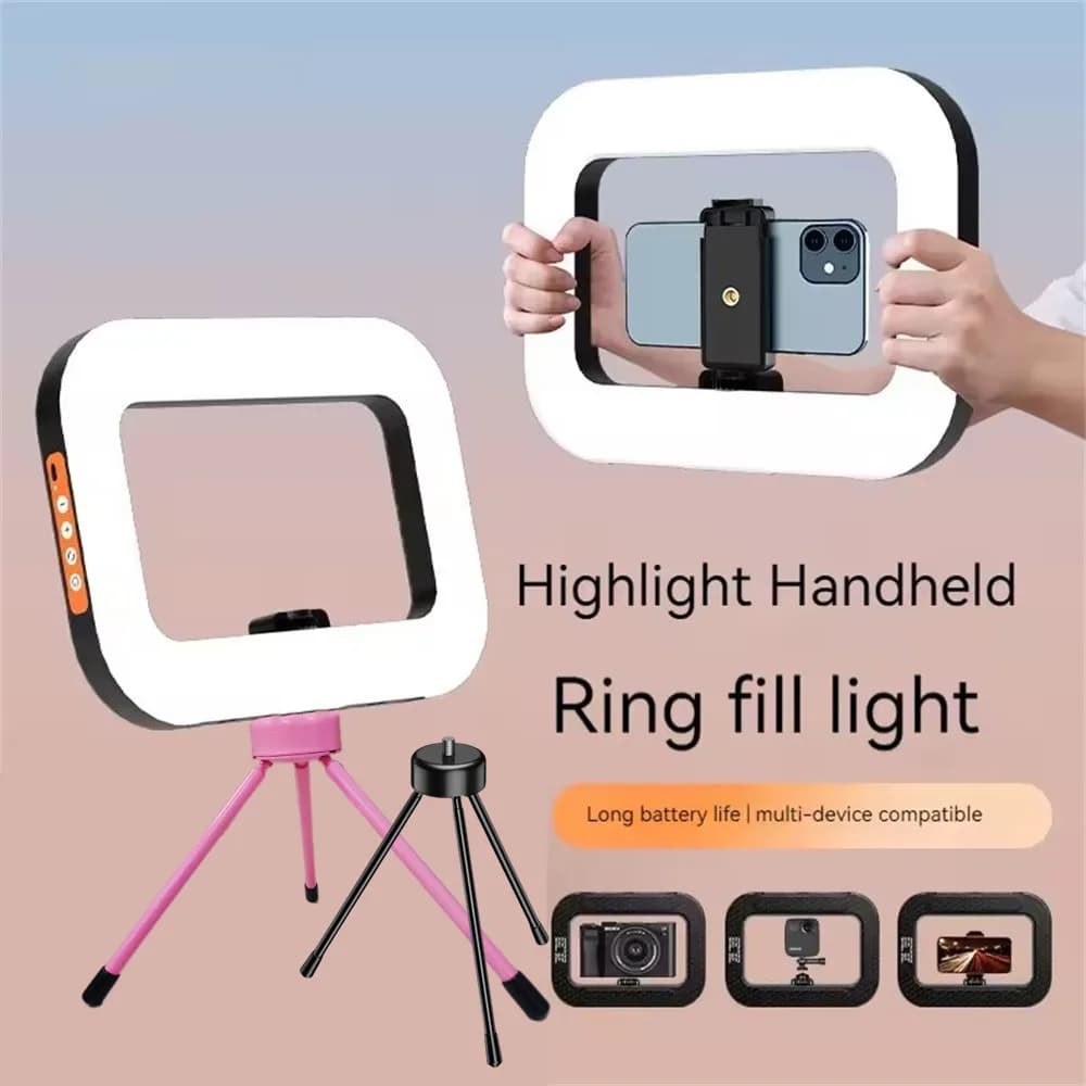 Roreta Nuovo anello portatile LED ricaricabile portatile telefono cellulare trasmissione in diretta fotografia desktop gabbia per conigli selfie luce di riempimento