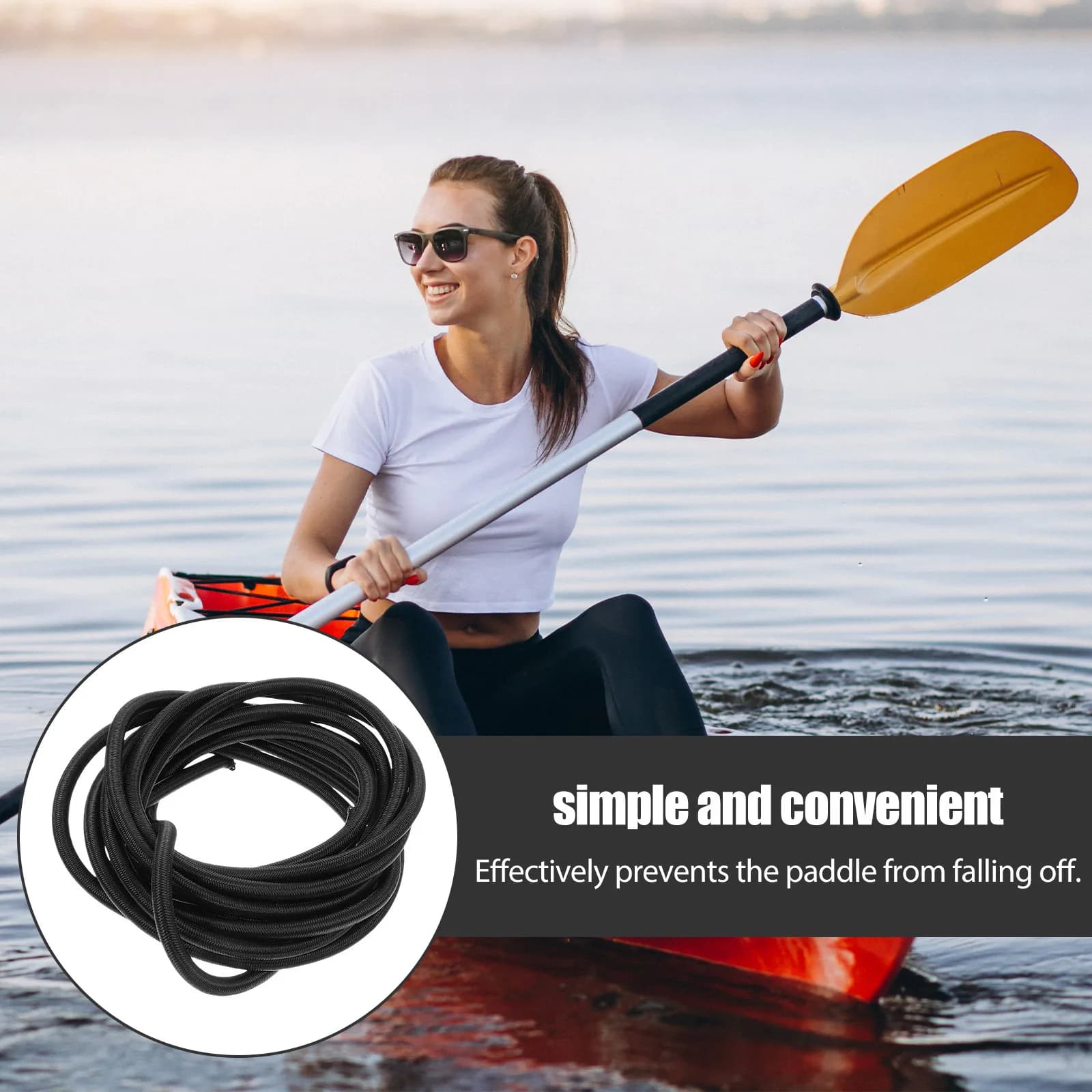 Kayak Paddle Leash Anti-Lost Rope For Inflatable Kayaks Adjustable Nylon Strap Paddle Fixing Tool Boat Accessory Water