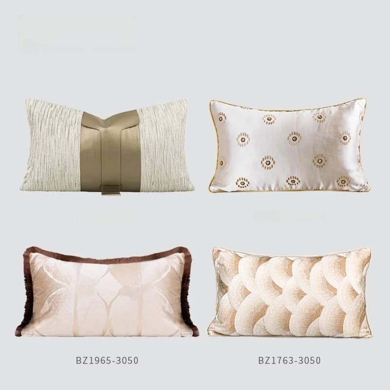 Cuscino Decorativo Moderno di Lusso per Sala Espositiva, Cuscino Lombare, Fodera per Cuscino Divano, Cuscino per Hotel e B&B, Rettangolare in Poliestere
