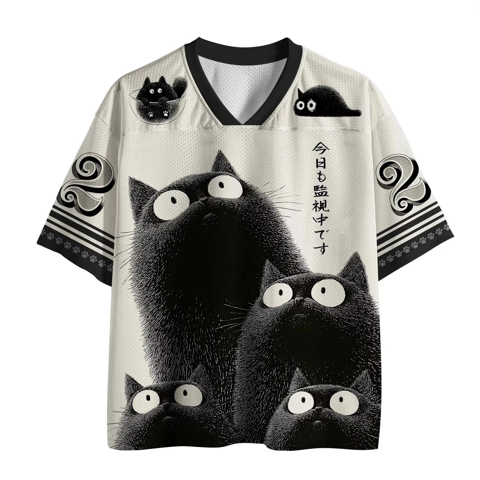 2026 Summer Four Cats Staring At You 3D Print Sports Jersey Men Women T-shirt Causal Breathable Quick Drying Streetwear Clothing