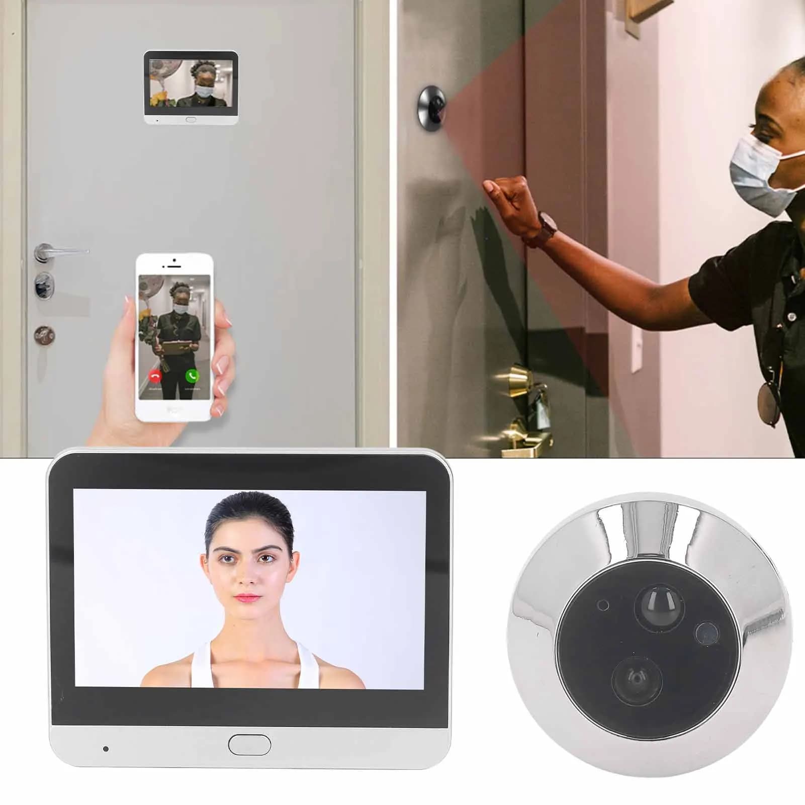 Telecamera Spioncino 1080P con Visione Notturna a Infrarossi, Scatto Automatico, Angolo di Visione 120 Gradi, Telecamera Digitale per Porte di Appartamenti