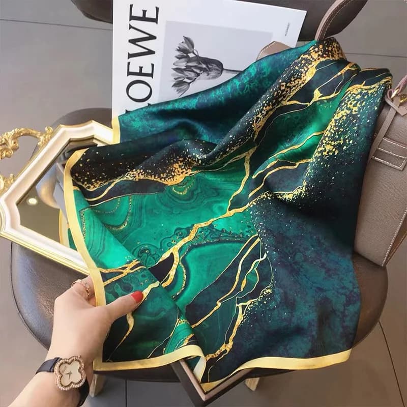 70x70 cm Women's Scarf Silk Sensation Hair Square Collar Brand Office Sponge Silenziatore Cameriere Flight attendant Fazzoletto Wrap rings