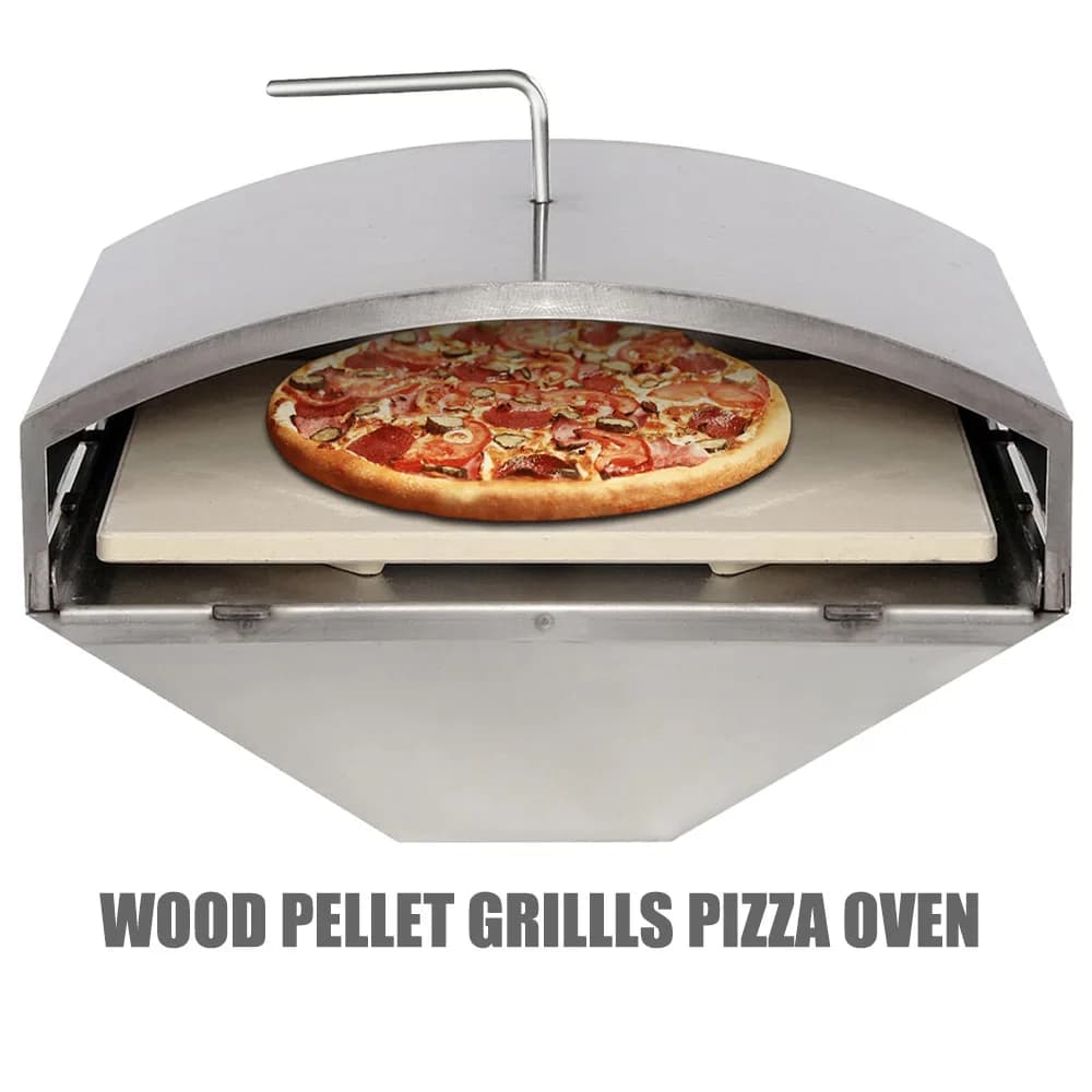 Griglia per pizza con griglia in legno con pietra per pizza quadrata per GreenMountainTraeger