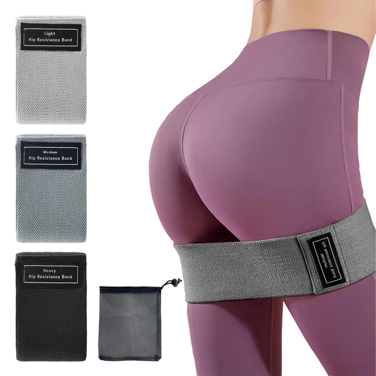 Elastic Faxes for Glutei and Cosce, Fabric Resistance Bands for Flanks and Glutei, Squat Circles, Elastic Strips for Fitness, Yoga Equipment and Gym