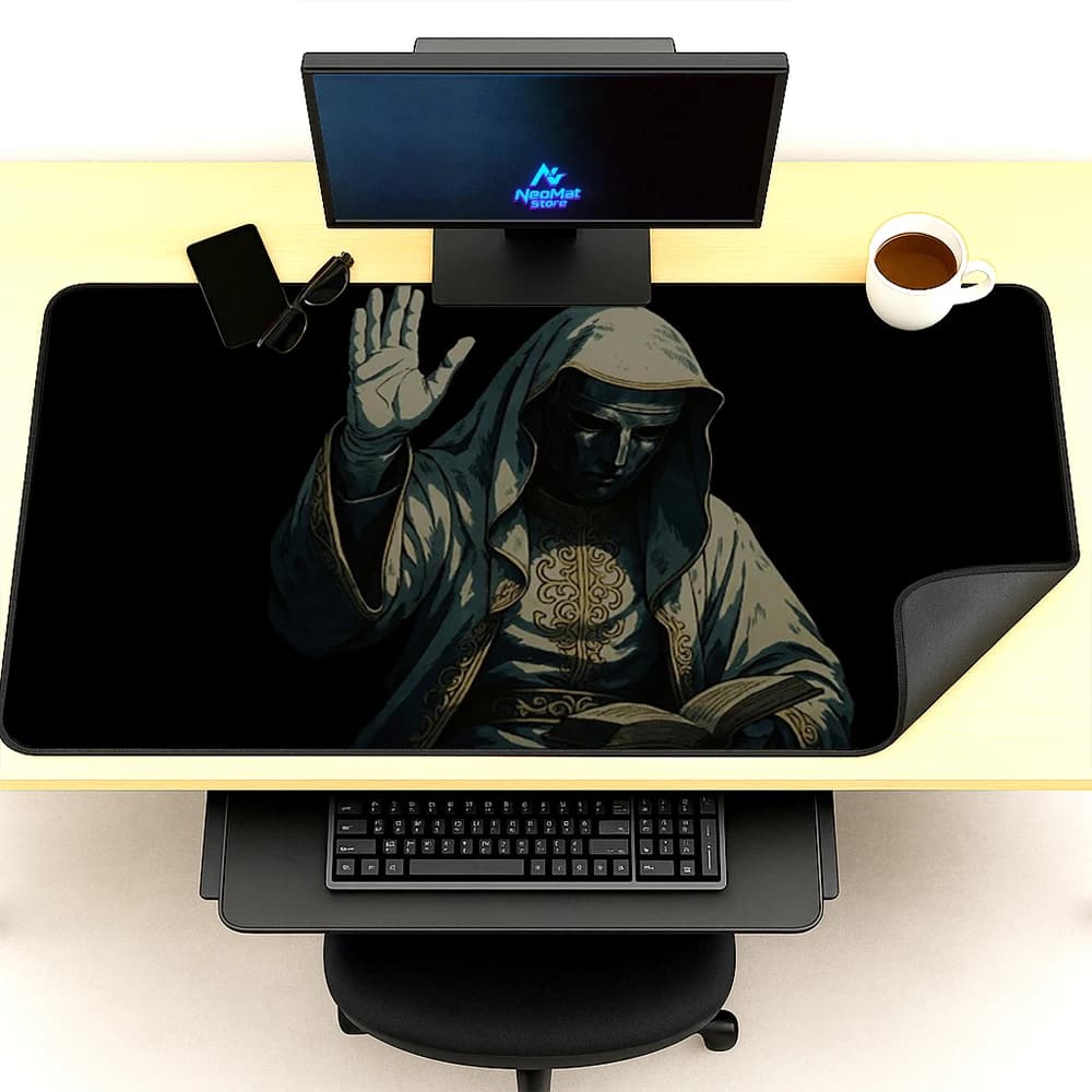 Gothic Desk Pad Table Mat Figure Giant Mousemat Gaming Hooded 1600x600 Mousepad Laptop Nonslip Dark Setup Deskmat Playmat