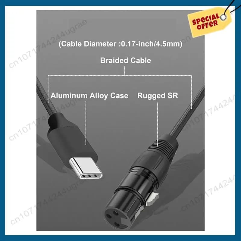 -A15I XLR to USB C from USB C to XLR for microphone phone XLR to USB cable for tablets, laptops and other devices type C (6FT)