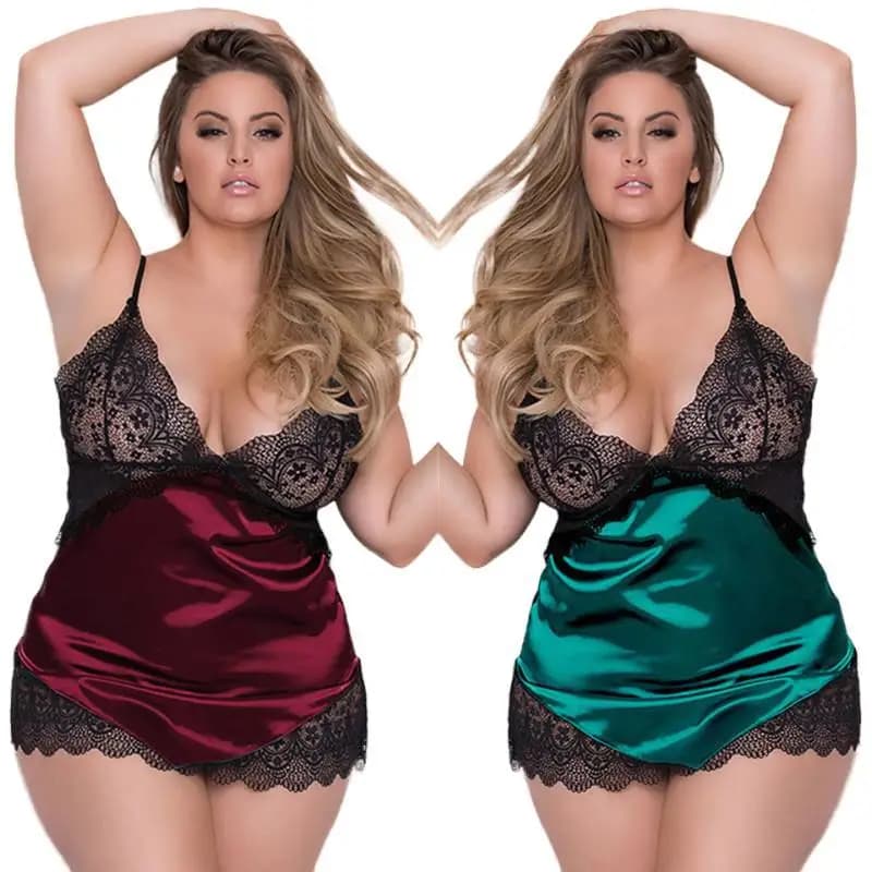 Babydoll Lingerie da Donna, Camicia da Notte in Pizzo, Chemise Carina, Pigiama con Spalline Sottili, Camicia da Notte in Modal con Spacchetti Laterali, Abbigliamento da Casa per Donna