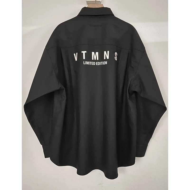 Camicia Oversize in Cotone a Fibra Lunga con Logo Stampato Edizione Limitata VT 2025 per Uomo e Donna, Camicie Casual da Uomo per Autunno Inverno