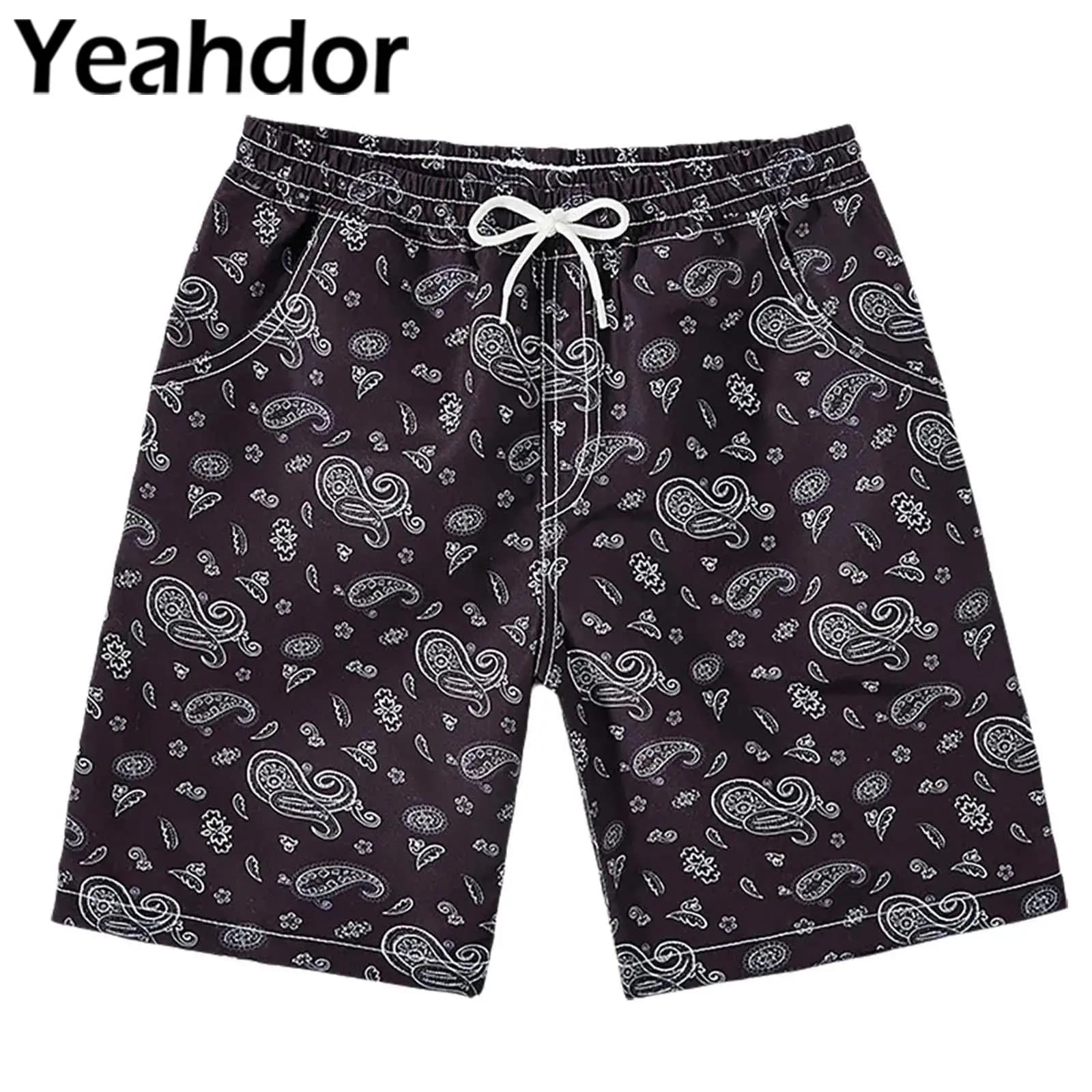 Printed swimsuit for children and boys, with drawstring, elastic waist, volleyball shorts with pockets for swimsuits, holidays, surfing