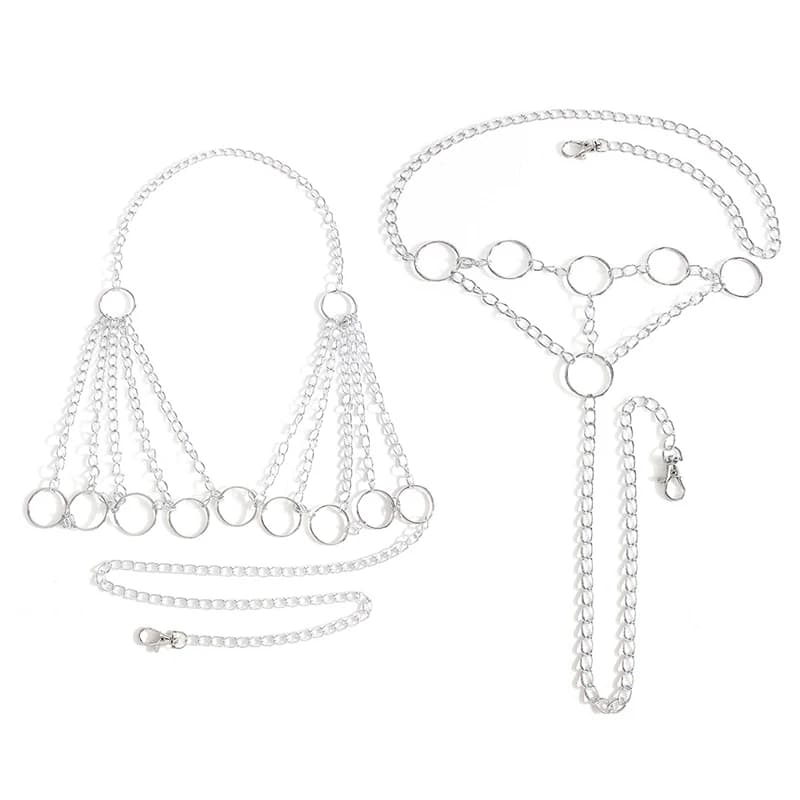Sexy Lingerie High-end Passion Chain See-through Set For Dates And Passionate Sleepwear Set