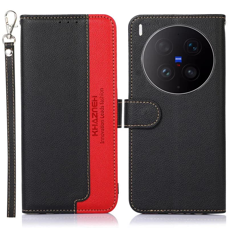 Custodia a portafoglio in pelle PU bicolore con slot per carte RFID e protezione antiurto per Vivo X200 X300 Ultra Pro X300s X200s