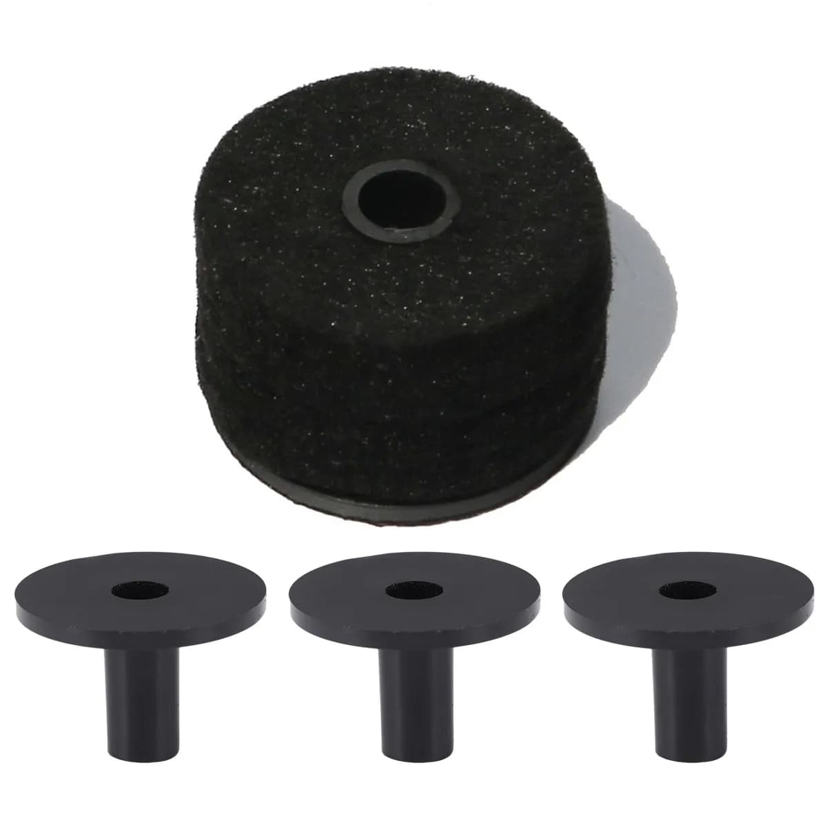 Set di 8 Attrezzi per Supporti Batteria, Cuscinetti Antiurto per Proteggere i Piatti, Finitura Liscia, Adatti alla Maggior Parte delle Configurazioni di Piatti, Neri