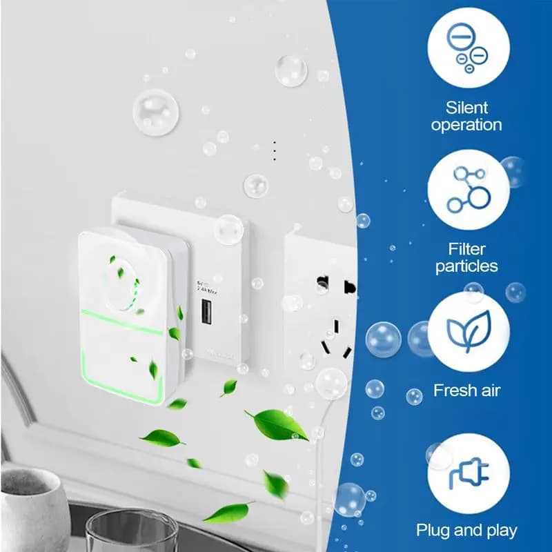 Purificatore d'aria per la casa, plug-in a parete, pulitori d'aria, piccolo generatore di ioni negativi, macchina per la rimozione degli odori, per soggiorno, appartamento