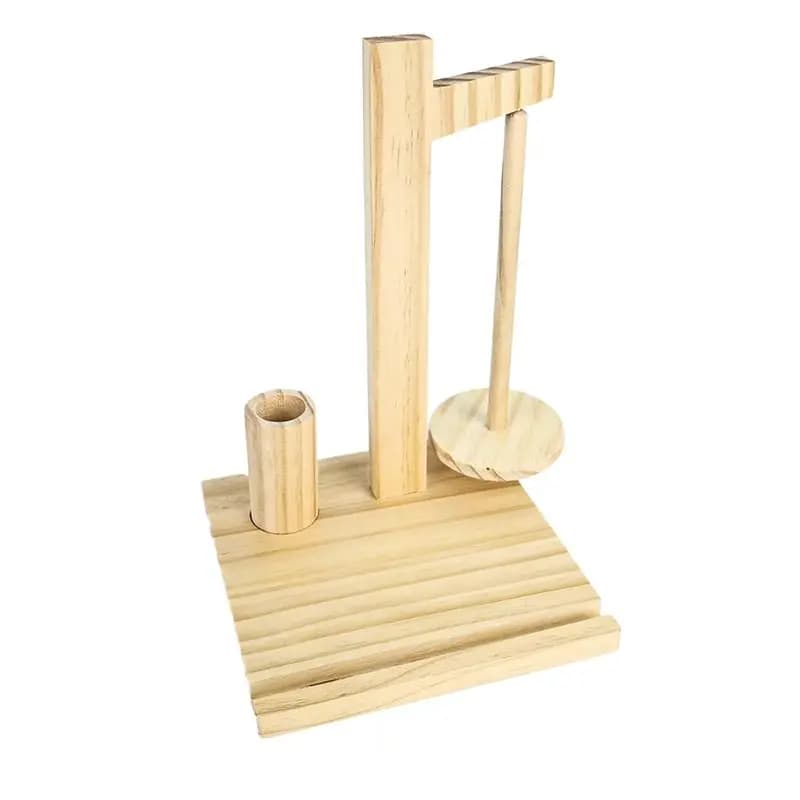 Supporto per Filati in Legno ABVC con Funzione di Supporto per Telefono, Porta Filati per Uncinetto, Organizzatore Magnetico per Gomitoli di Lana e Ganci