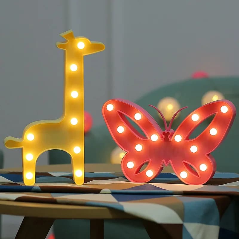 30cm large LED table night light animal tent giraffe butterfly christmas coconut tree decoration for home parties 3D desk lamp