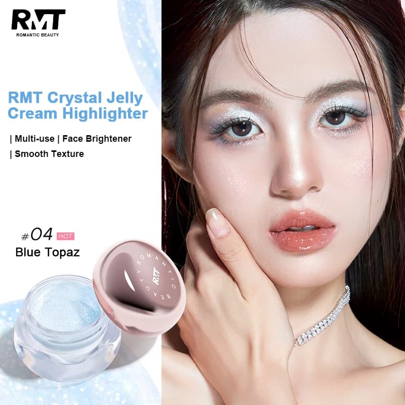 Romantic Beauty Jelly Cream Highlighter Shimmer Multi Purpose Dewy Glow Long Lasting Hydratin Eyes Cheek Brightening Makeup