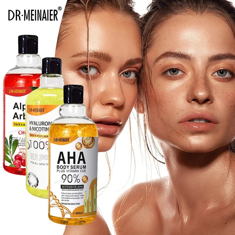 500ml AHA Hyaluronic Vitamin C Arbutin Face Siero Body Macchie Scure Corrector Hydrating Whitening Reduce Pores Skin Care Repair