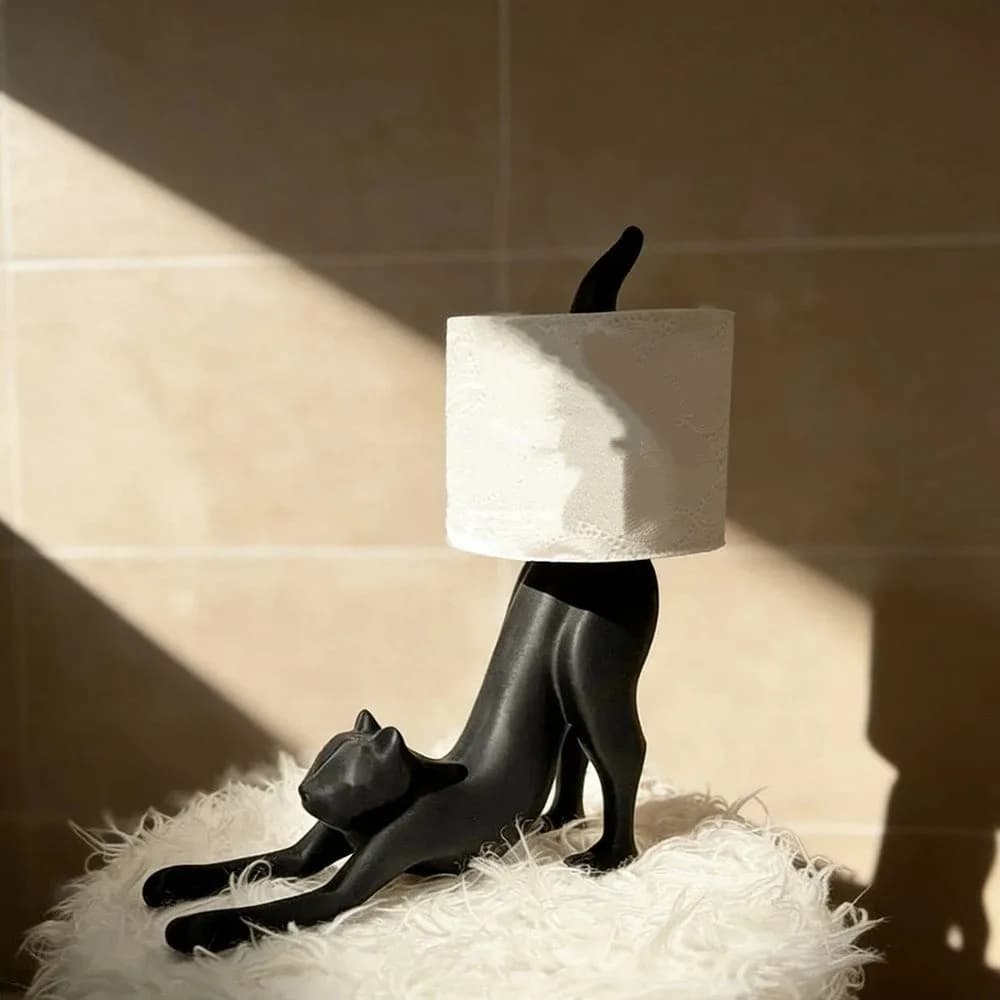 Porta Carta Igienica Creativo e Divertente a Forma di Leone o Gatto, Ornamento 3D per la Casa