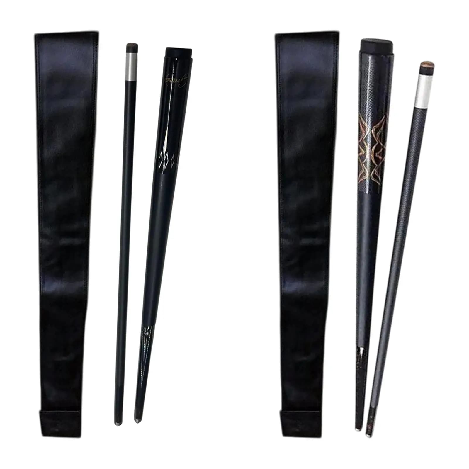 1/2 Pool Cue with Carrying Case Portable Billiard Stick for Indoor Use