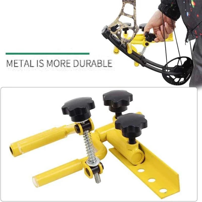 Set combinato di morsa per arco parallelo per tiro con l'arco e set combinato di livello di corda per arco Strumento universale regolabile per arco composto in metallo