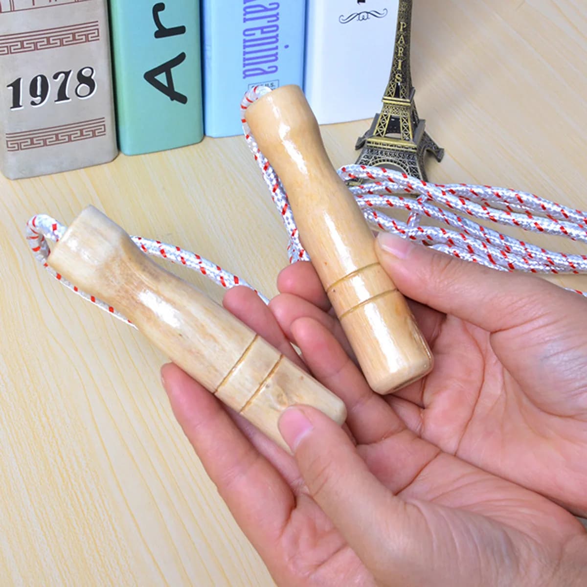 3 pieces jump ropes with adjustable wooden handle for kids exercises for jumping for fitness workout rope for jumping rope