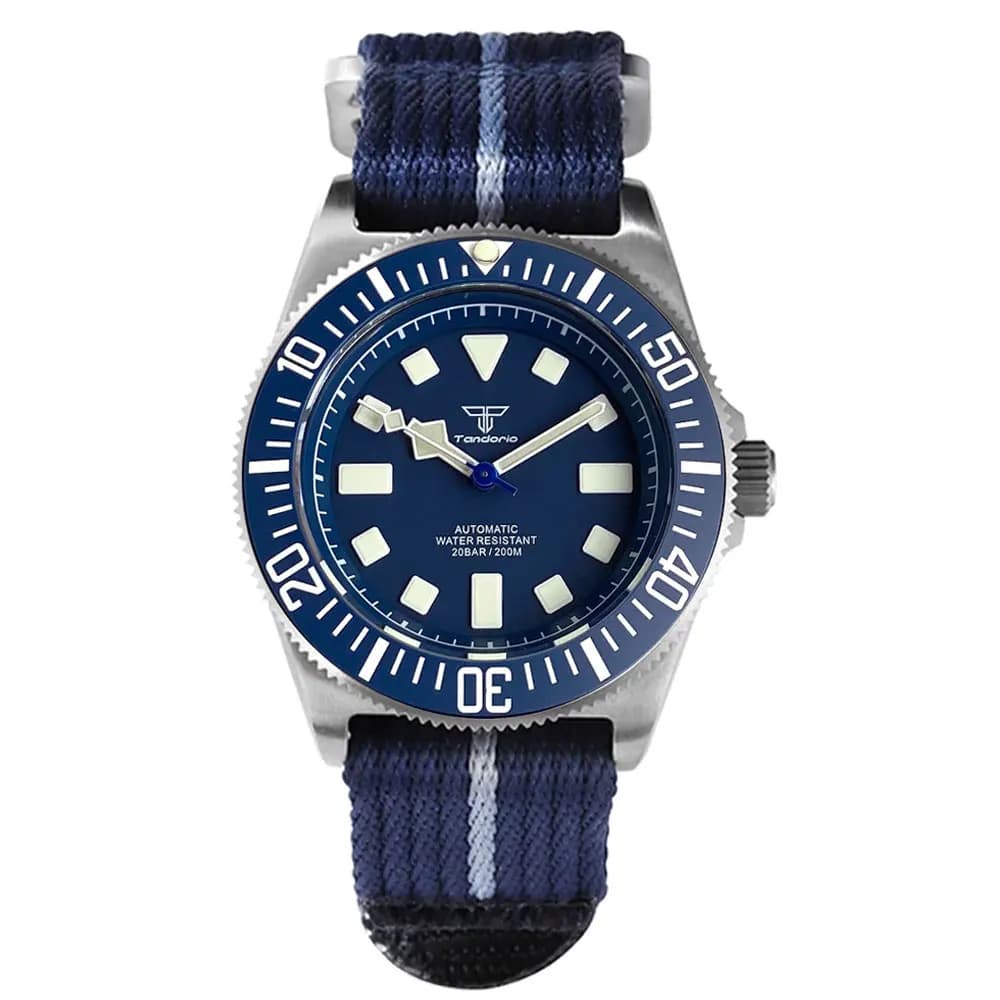 Tandorio New 42mm NH35A Automatic Titanium Mechanical Men Watch T1 Grade Tactical Frog Luminous Sapphire Crystal No Allergies