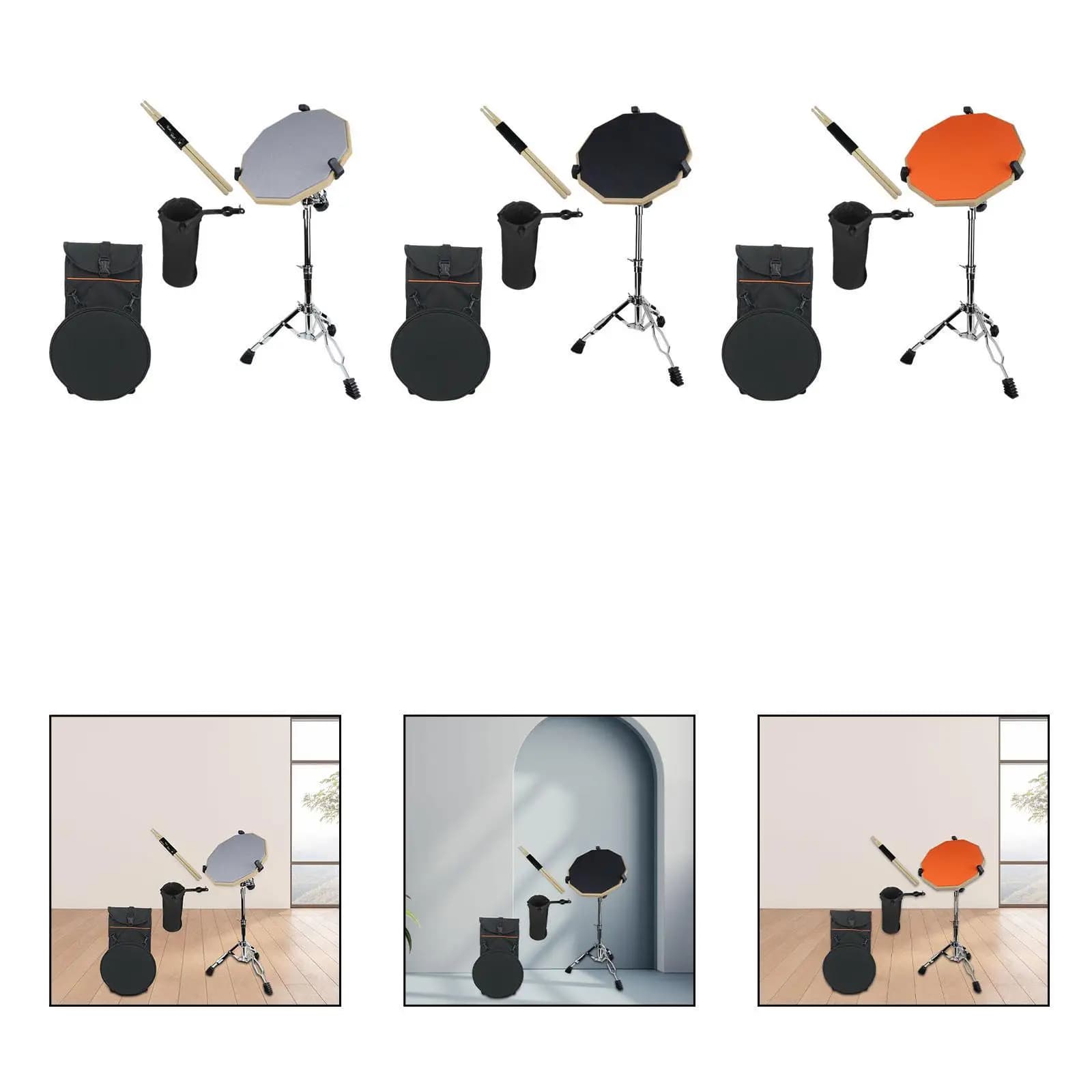 Set di bacchette per batteria, porta bacchette silenzioso con bacchette per principianti, pratica per adulti