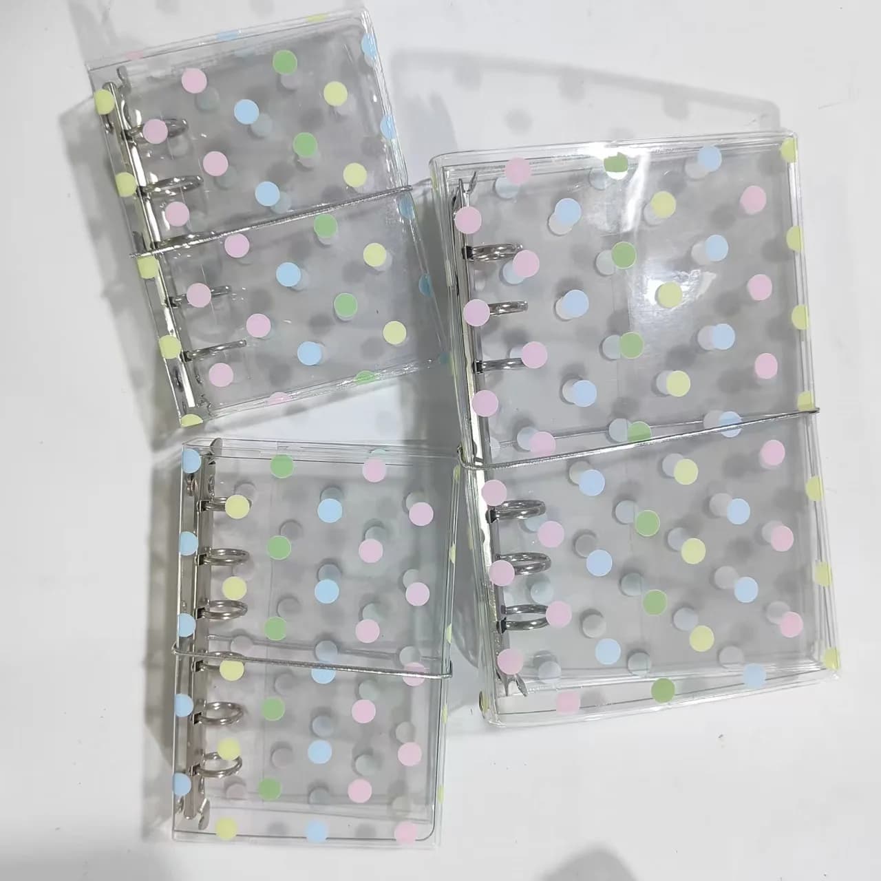 M5 A6 A7 Colorful Dot StrappyTransparent Loose Leaf notebook Cover Mini Portable Sticker Small Card Photo Storage Ledger