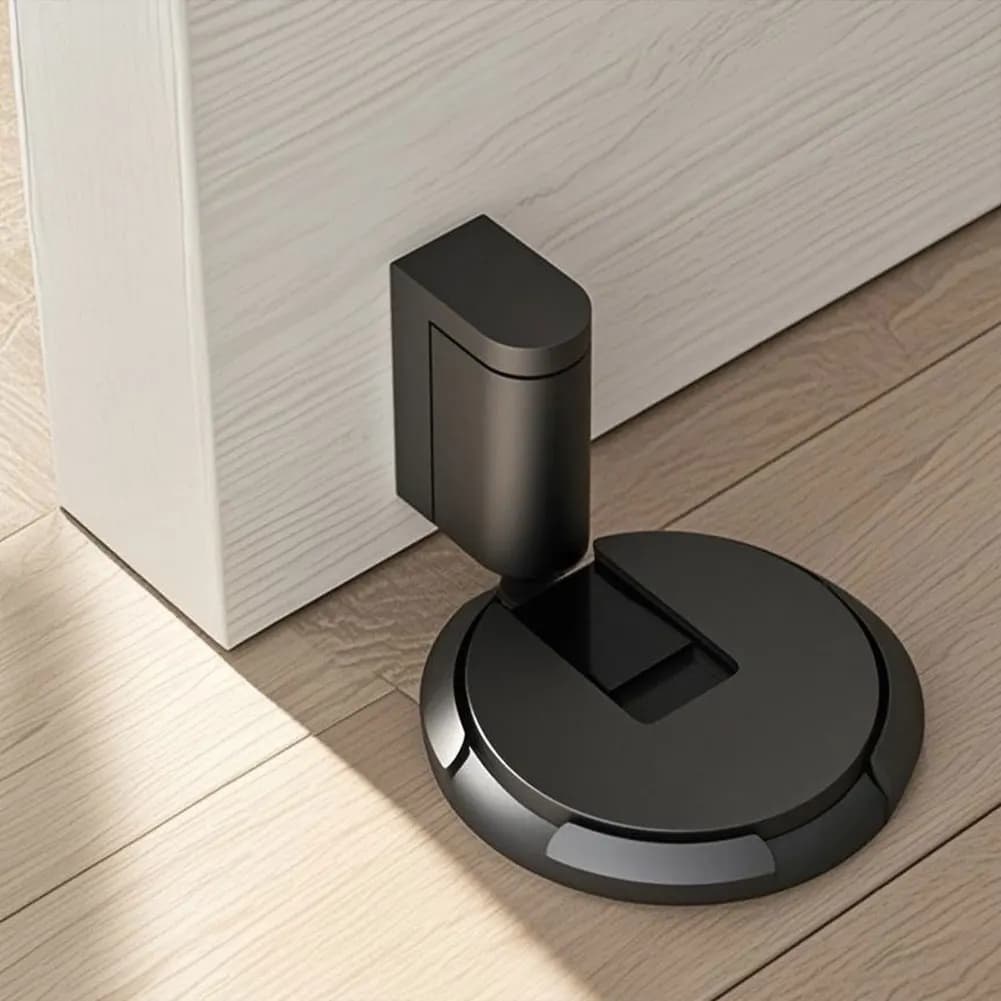 Fermaporta Meccanico da Pavimento con Viti e Cuscinetti Adesivi, Senza Foratura, per Soggiorno, Camera da Letto, Bagno, Ufficio
