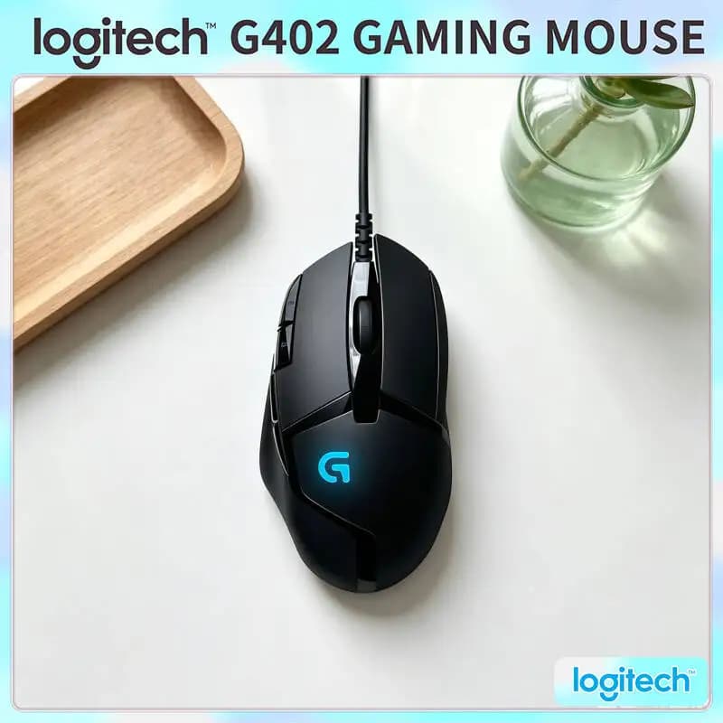Mouse da Gaming Logitech G402 Hyperion Fury con Processore ARM a 32 Bit, 500 DPI, 20 Milioni di Scatti, Impugnatura Ergonomica Antiscivolo
