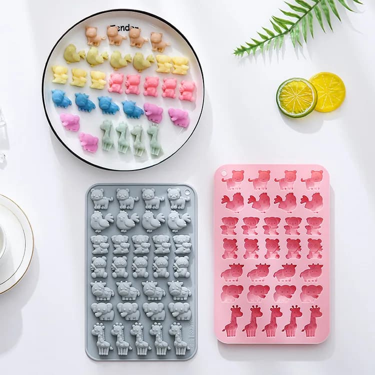 Stampo in silicone con 31 forme di animali diverse, per resina epossidica, cioccolato, fudge e torte