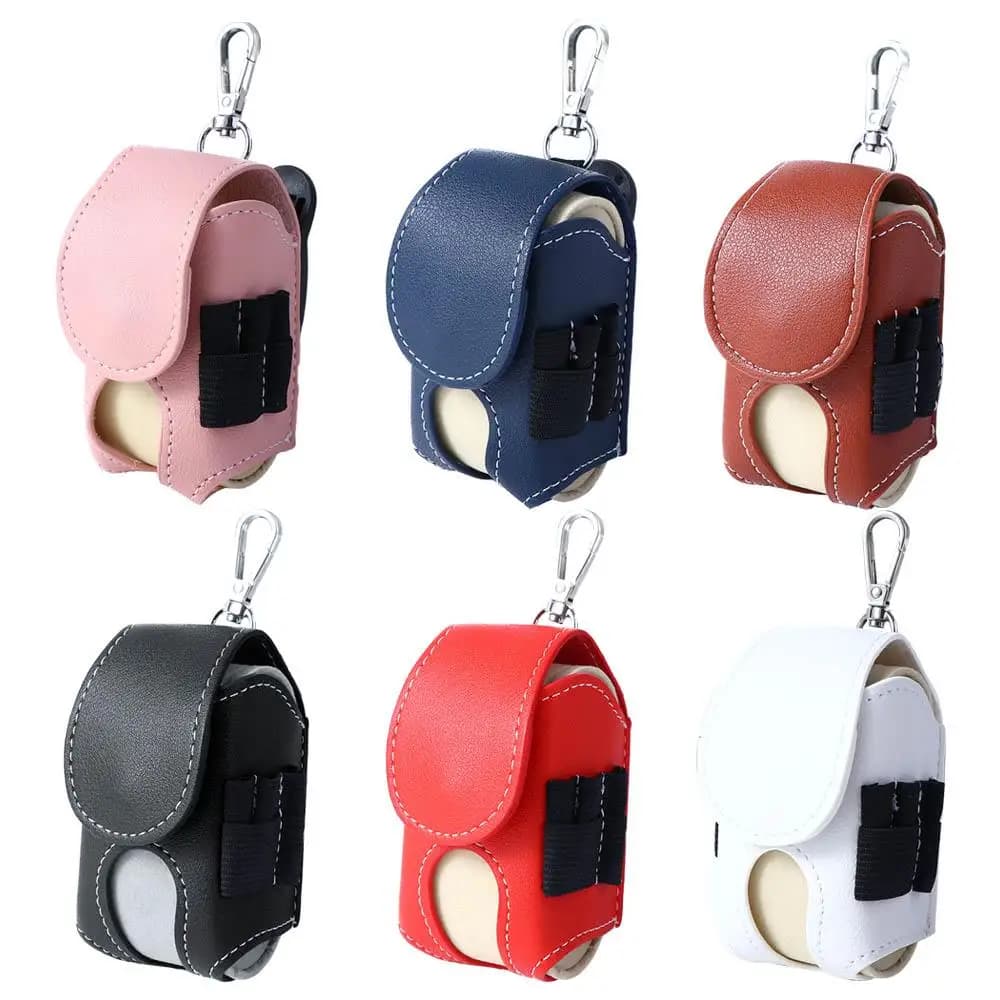 Borsa Portaoggetti in Pelle per Articoli Sportivi, Contenitore per Palline da Golf, Sacchetto Porta Palline da Golf, Borsa da Cintura per Golf