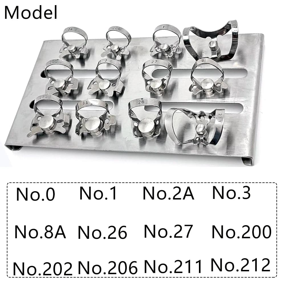 12 pz/set Dentale In Acciaio Inox Barriera Clip Telaio Titolare Igiene Orale Clip Diga di Gomma Morsetti Endodonzia Strumenti di Odontoiatria