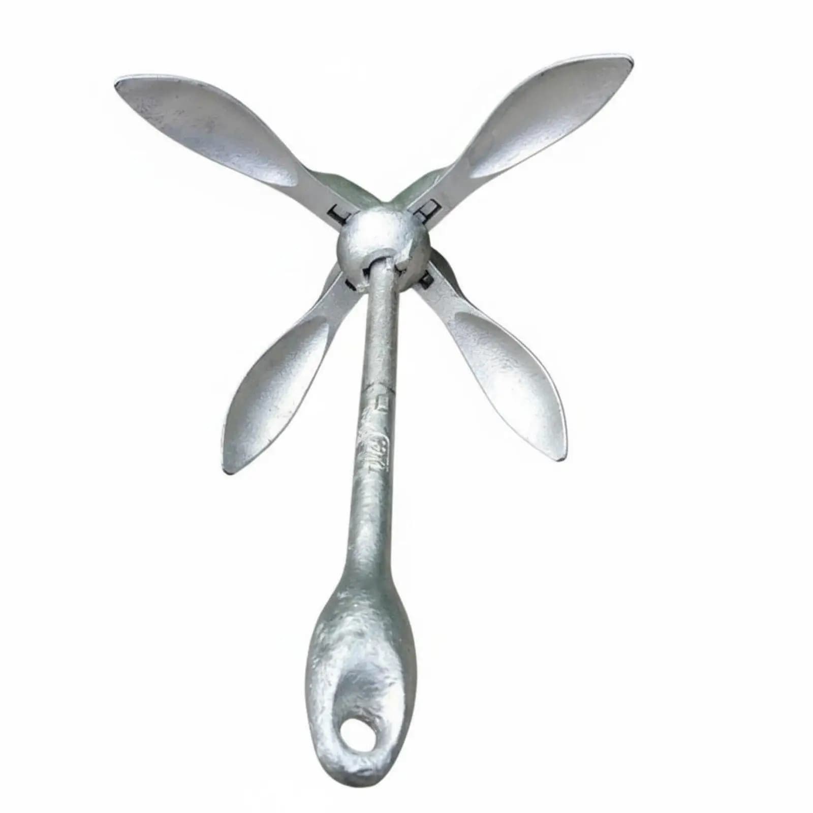 Folding Galvanized Kayak Anchor Compact Boat Anchor Carbon Steel Four Claw for Inflatable Boat Fishing