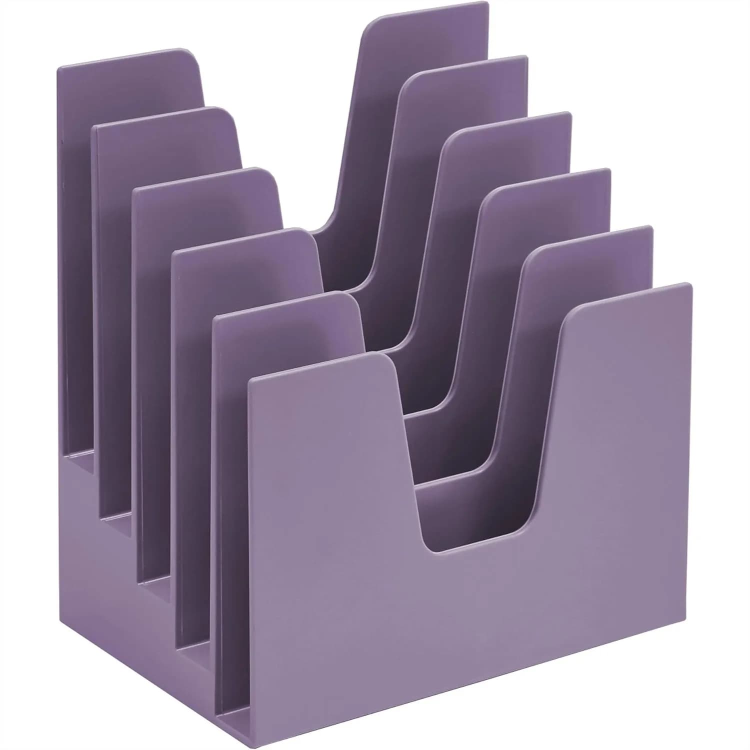 Organizzatore per Documenti a 5 Scomparti Inclinati, Porta Lettere e Documenti da Scrivania per Ufficio, in Plastica Resistente