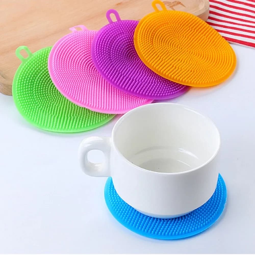 6 pezzi spazzole per pulizia in silicone spugna abrasiva in silicone morbido spugna per lavare piatti ciotola detergente per pentole strumento di lavaggio accessori da cucina