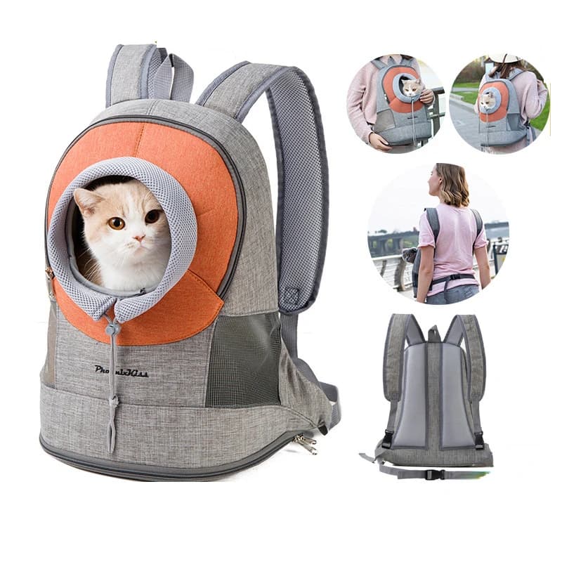 Zaino per il trasporto di cani da compagnia trasportino per animali domestici borsa anteriore in rete traspirante da viaggio portatile regolabile per zaini da trekking all'aperto per cuccioli