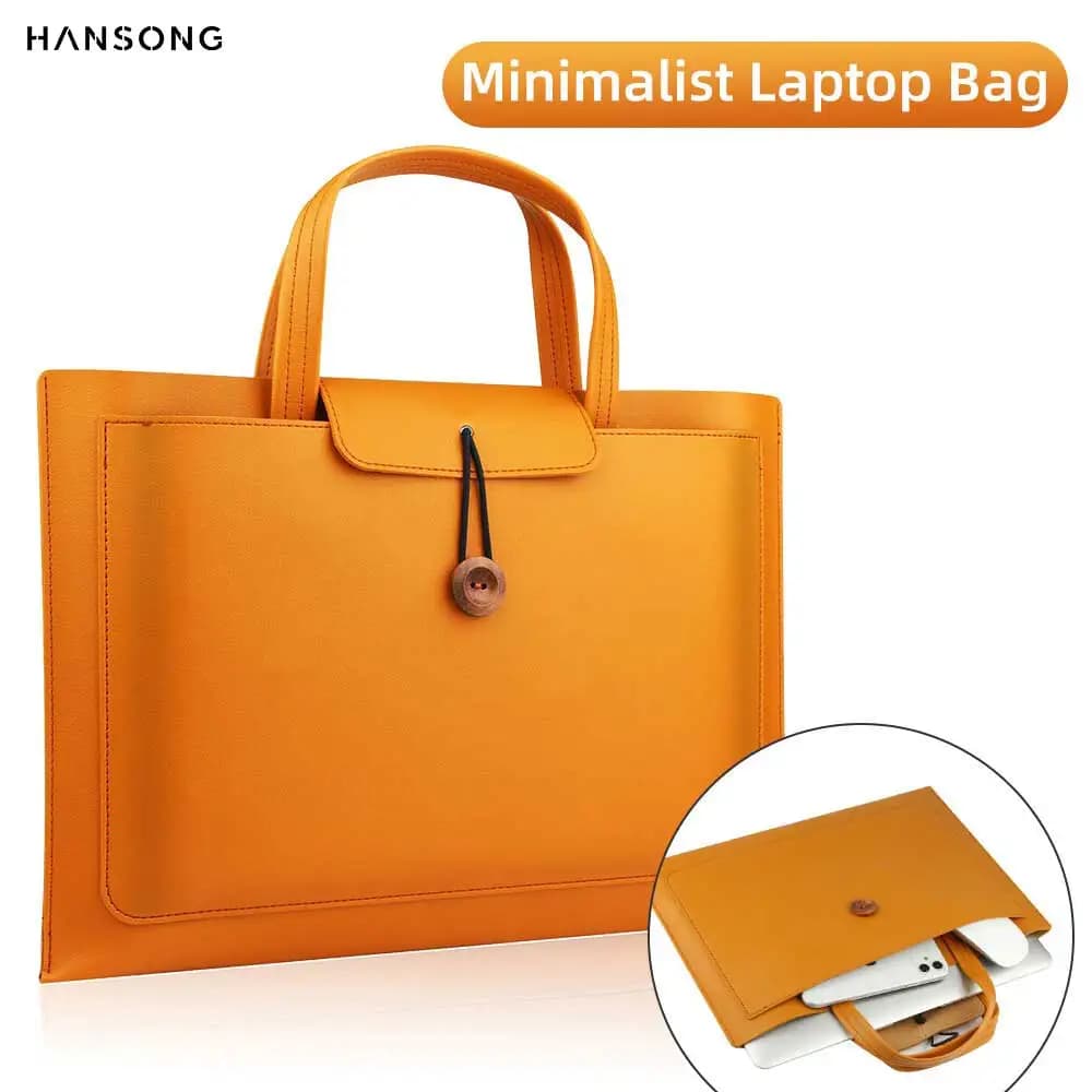 Custodia per laptop in pelle PU Valigetta da trasporto per MacBook Air 13.3 14 Borsa per tablet da 15,6 pollici Borsa alla moda