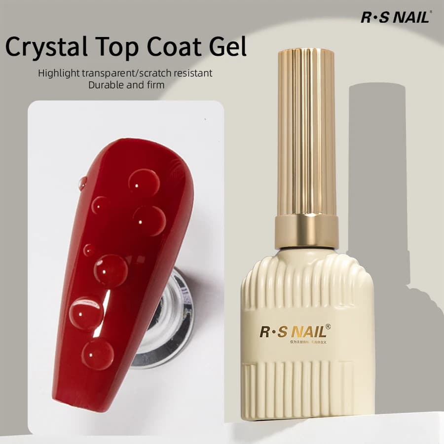 RS NAIL Top Coat in cristallo Soak Off a lunga durata No Wipe Vernice gel UV Gel base lucido Top Coat trasparente lucido