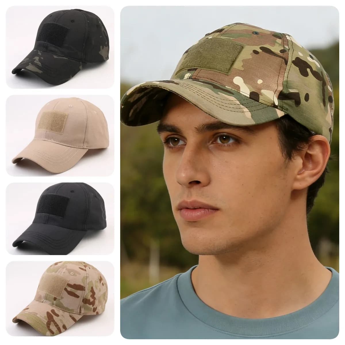 Outdoor Multicam Camouflage Adjustable Cap Mesh Tactical Airsoft Fishing Hunting Hiking Basketball Snapback Hat