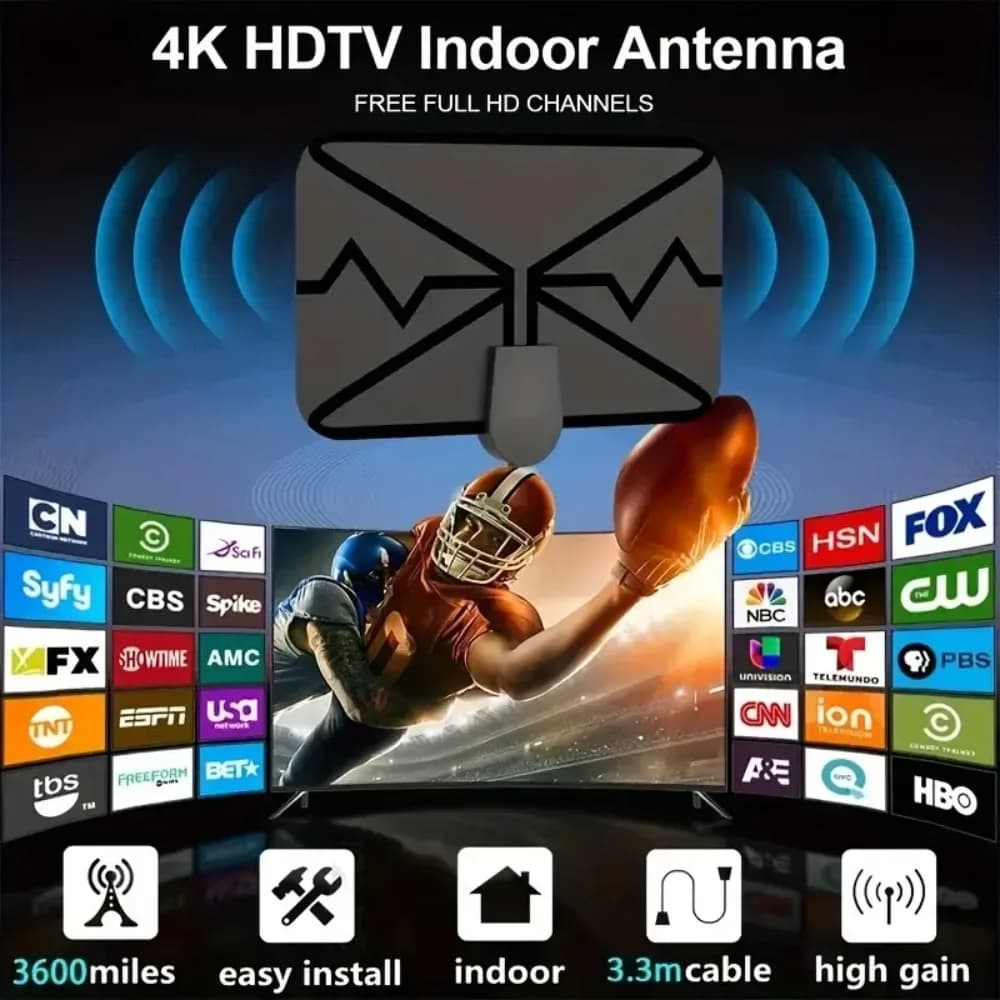 Antenna TV da 3000 miglia 8K 25 TV HD ad alto guadagno Digital DVB-T2 Box Spina UE Booster Amplificatore interno attivo per auto RV viaggio smart tv