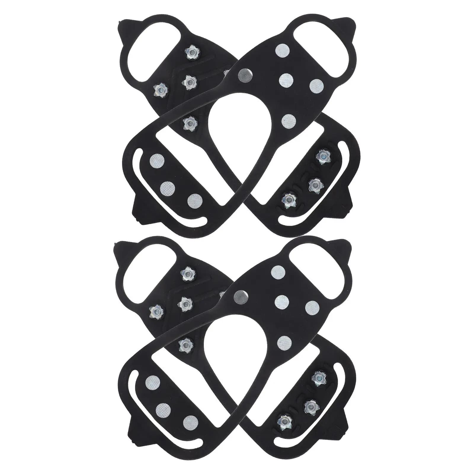 2Pairs Outdoor Ice Cleats Snow Traction Shoe Studs Size 40-45 for Boots Shoes Anti Slip Walking Hiking Climbing Fishing Gear